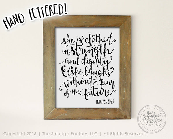 She Is Clothed In Strength and Dignity Proverbs 31 SVG & Printable