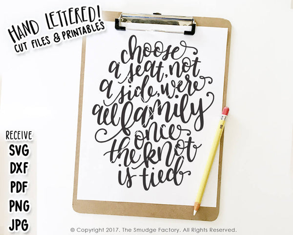 Choose A Seat Wedding SVG & Printable