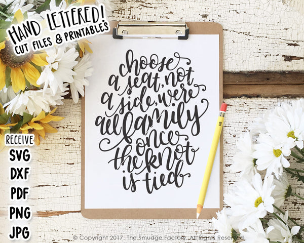 Choose A Seat Wedding SVG & Printable