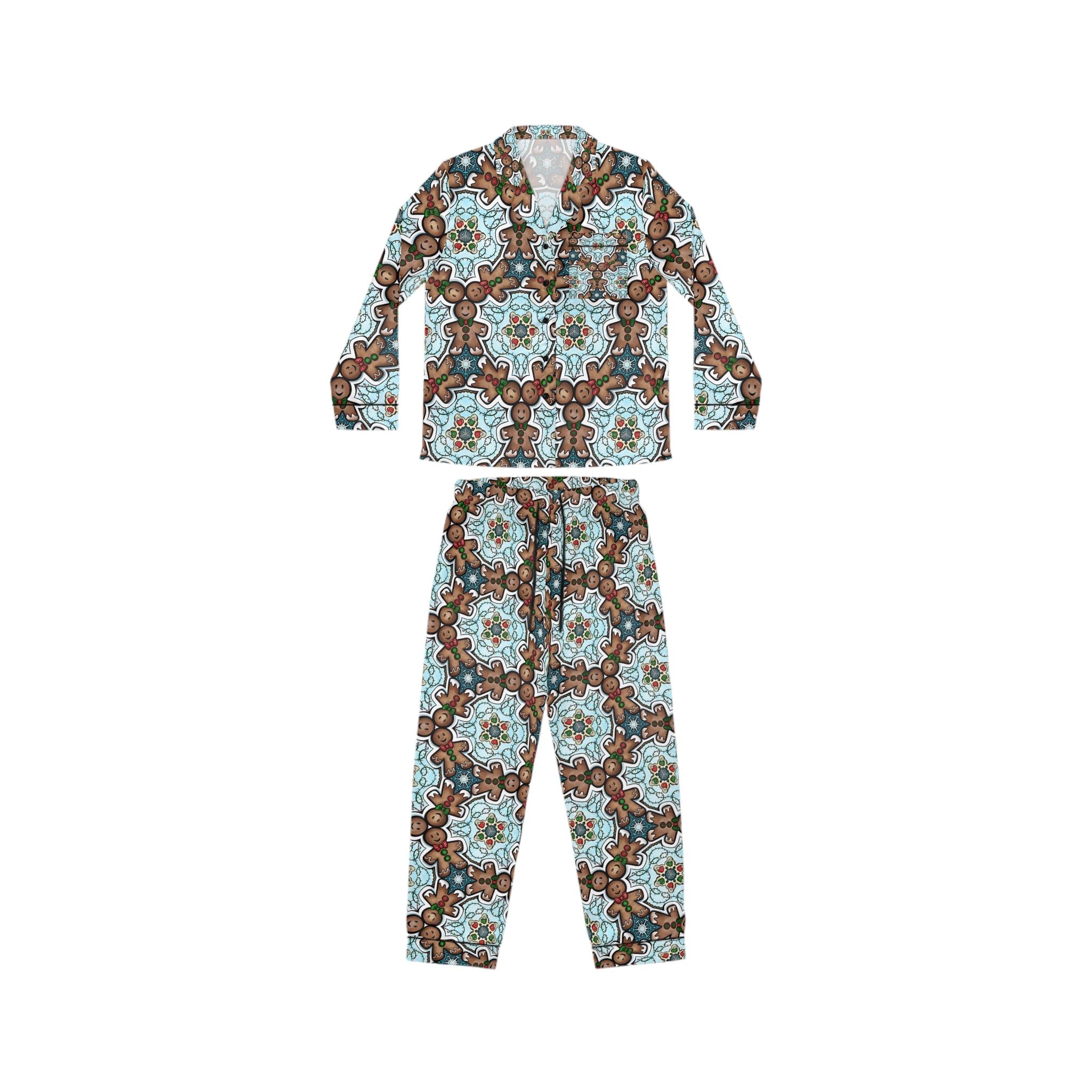 Gingerbread Man Satin Pajama Set