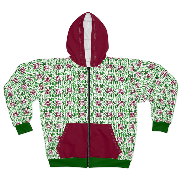 Merry Christmas Hand Lettered Zip Hoodie
