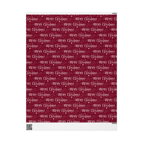 Burgundy "Merry Christmas" Holiday Gift Wrap