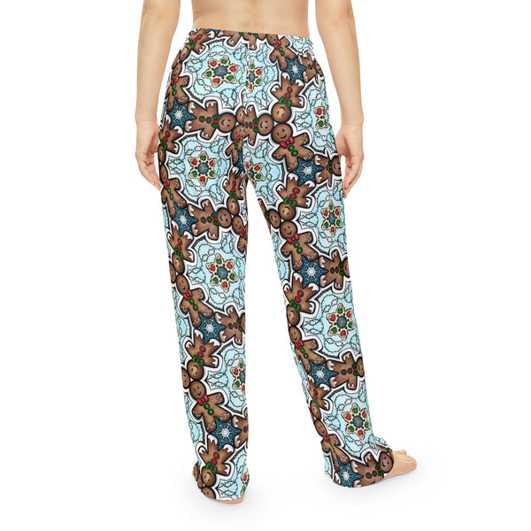 Gingerbread Man Holiday Pajama Pants - Women's Christmas Sleepwear, All-Over Print