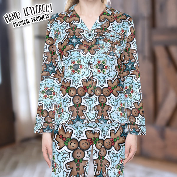 Gingerbread Man Satin Pajama Set