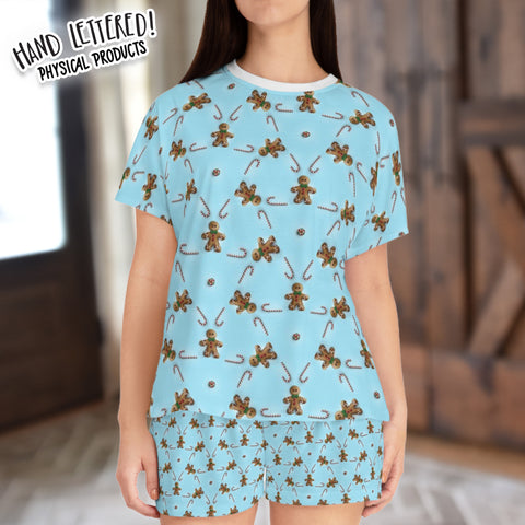 Gingerbread Print Short Sleeved PJ Set