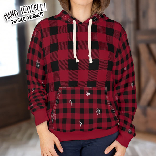 Christmas Red Buffalo Plaid Pullover Hoodie