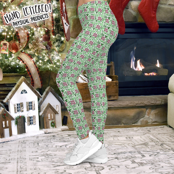 Merry Christmas Hand Lettered Leggings
