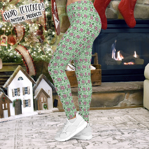 Merry Christmas Hand Lettered Leggings