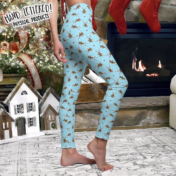 Holiday Gingerbread Man & Candy Cane Leggings