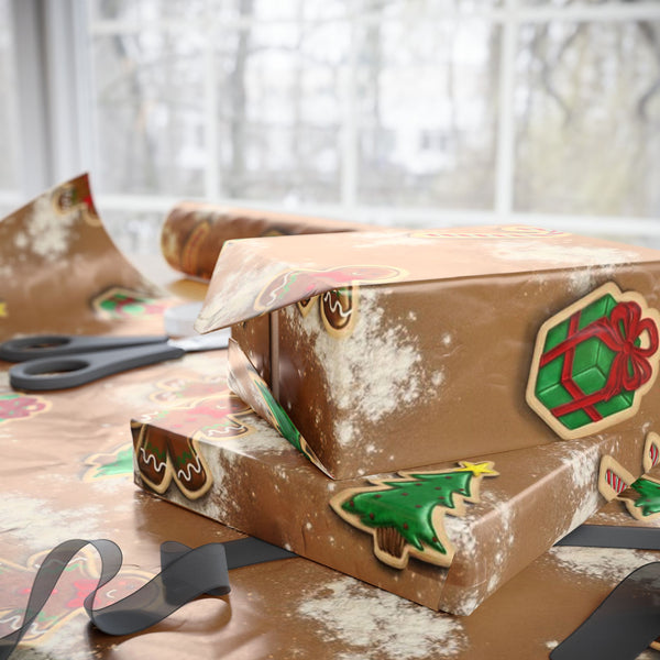Holiday Iced Sugar Cookie Hand Drawn Wrapping Paper