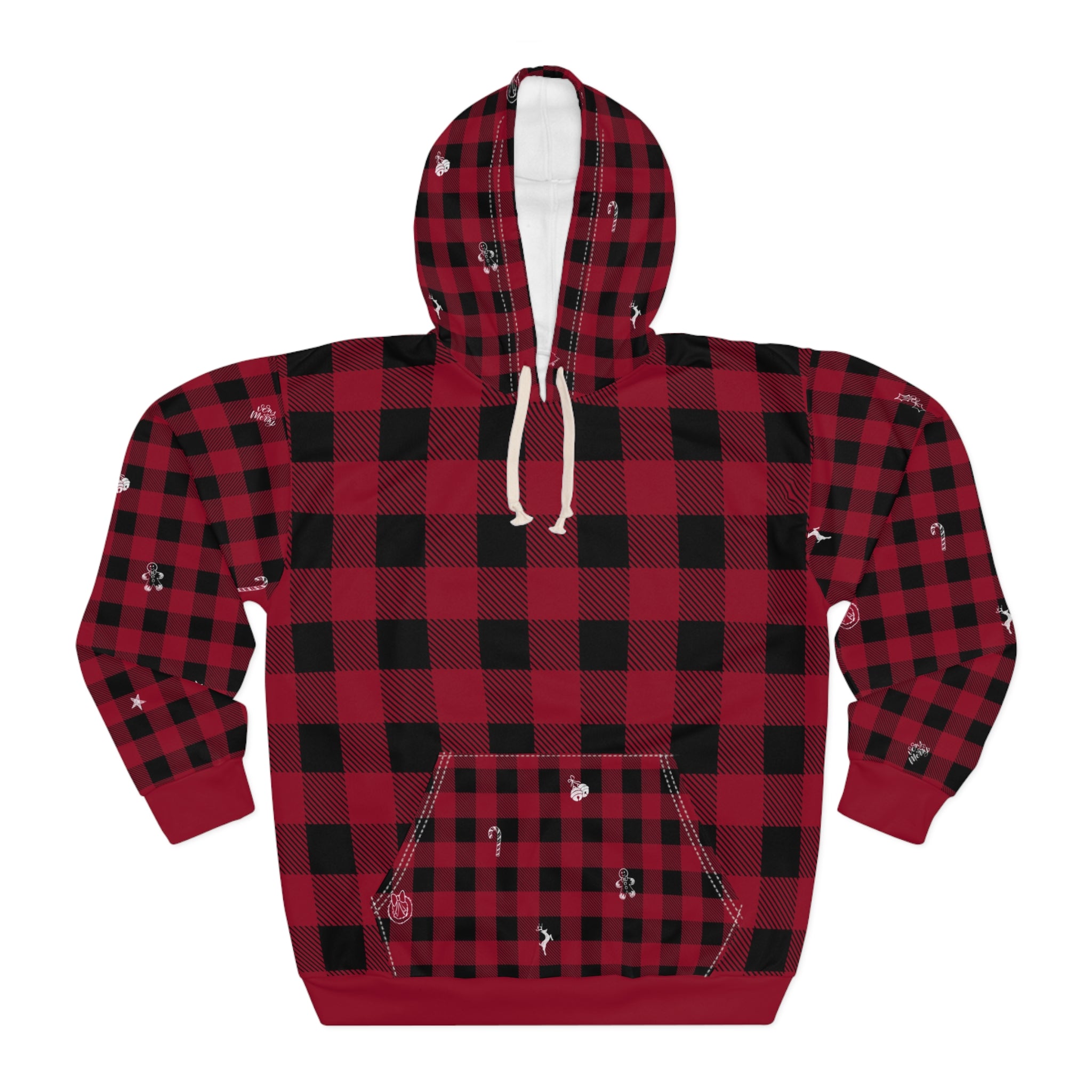 Christmas Red Buffalo Plaid Pullover Hoodie