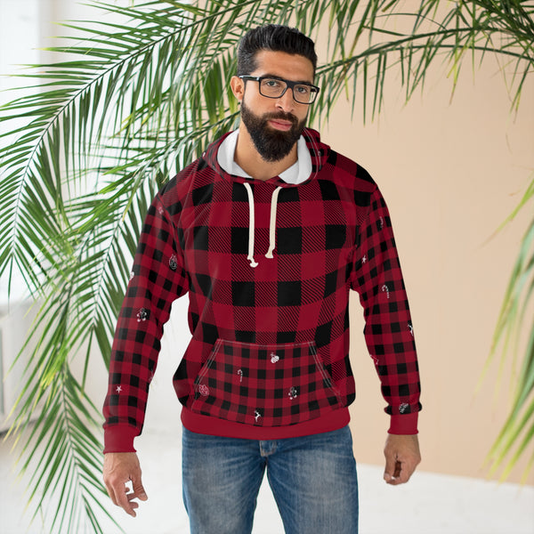 Christmas Red Buffalo Plaid Pullover Hoodie