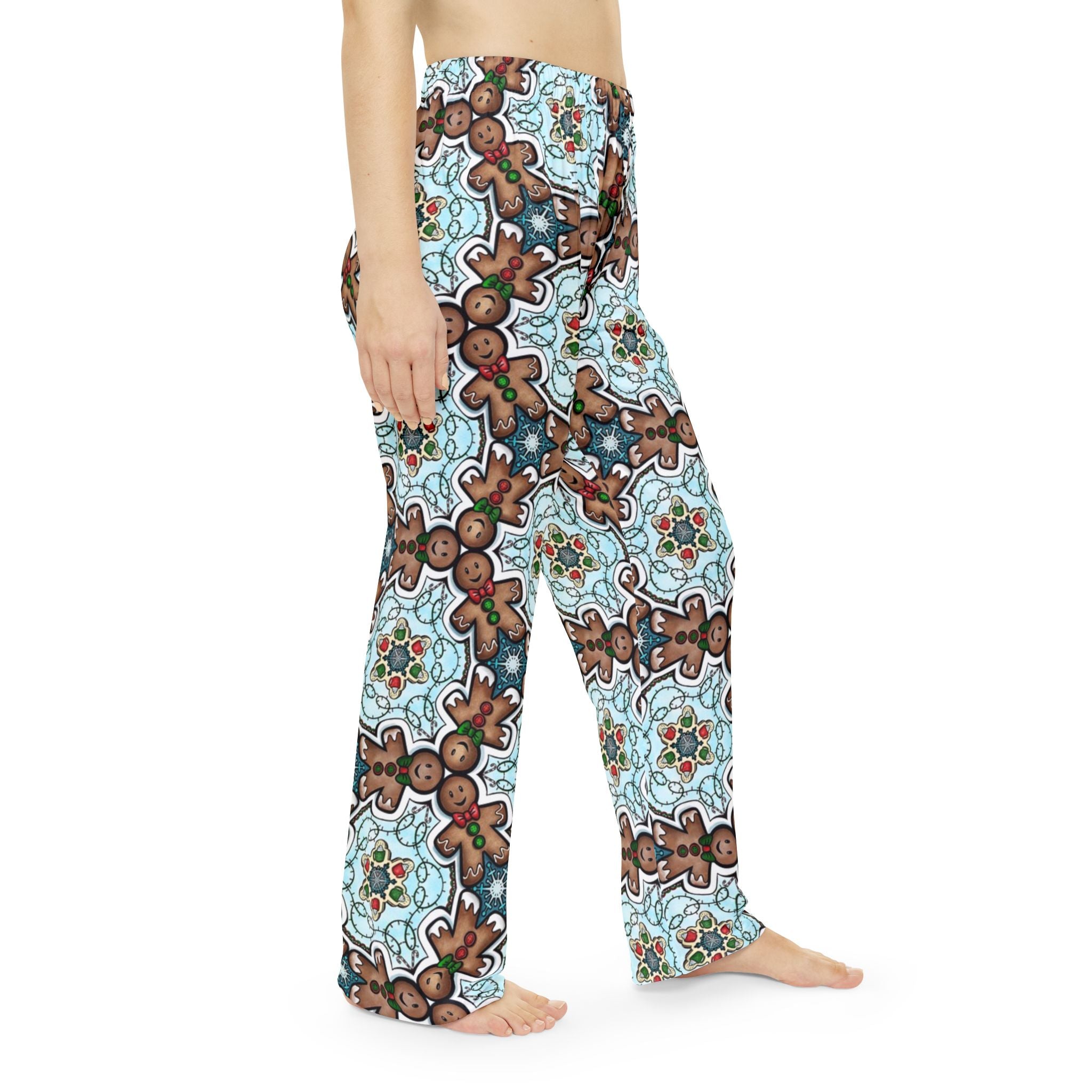 Gingerbread Man Holiday Pajama Pants - Women's Christmas Sleepwear, All-Over Print