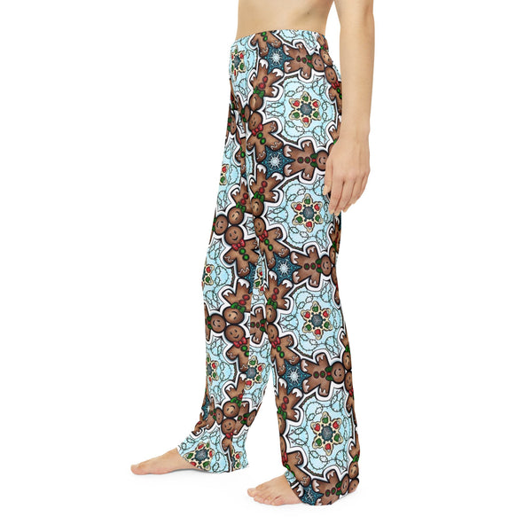 Gingerbread Man Holiday Pajama Pants - Women's Christmas Sleepwear, All-Over Print