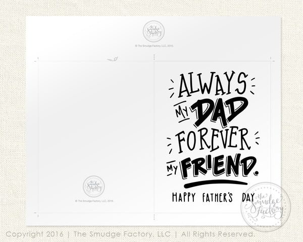 Always My Dad, Forever My Friend, Father's Day Printable Card