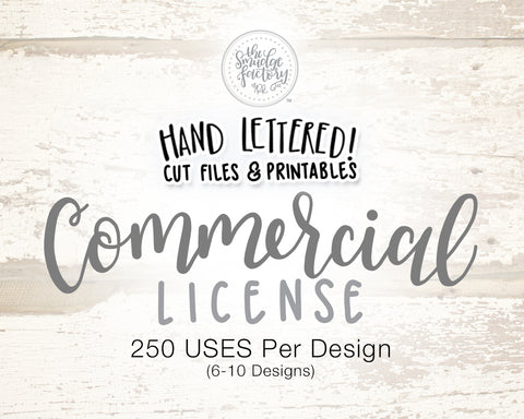 Commercial License for 6-10 Designs (Choose Qty), 250 uses