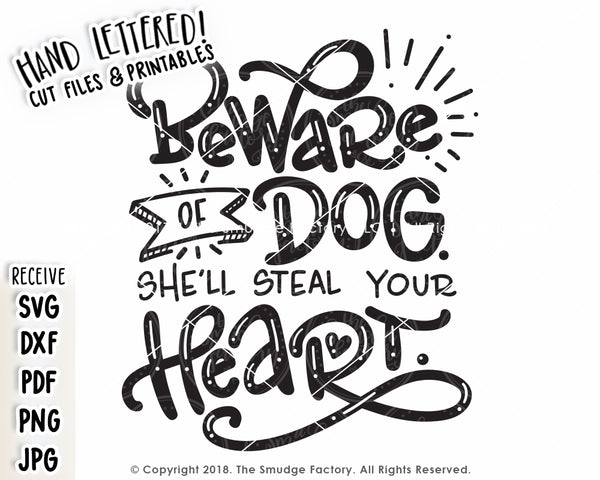 Beware Of Dog SVG & Printable