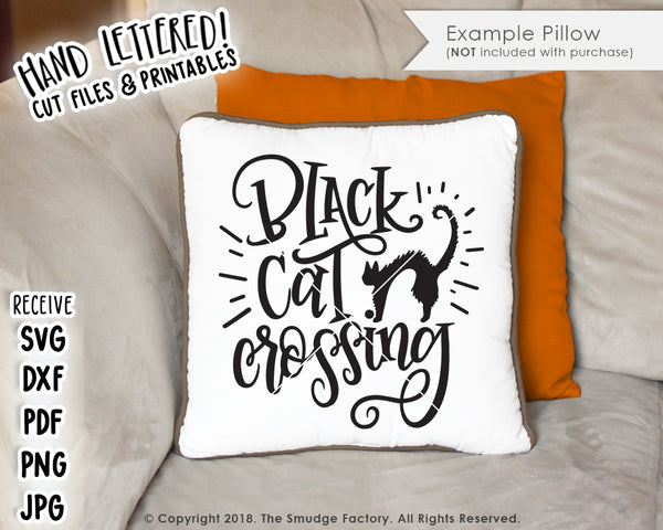 Black Cat Crossing SVG & Printable