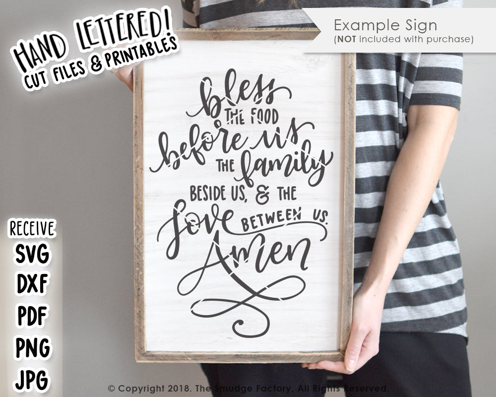 Bless The Food Before Us SVG & Printable – The Smudge Factory for Bless The Food Before Us Free Printable