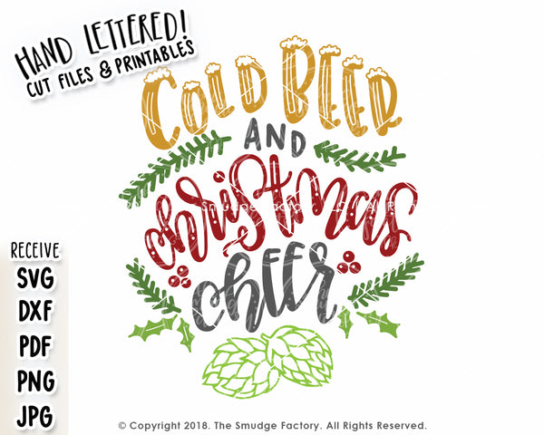 Cold Beer And Christmas Cheer SVG & Printable