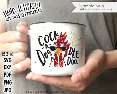 Cock-A-Doodle Doo, Cool Rooster SVG & Printable