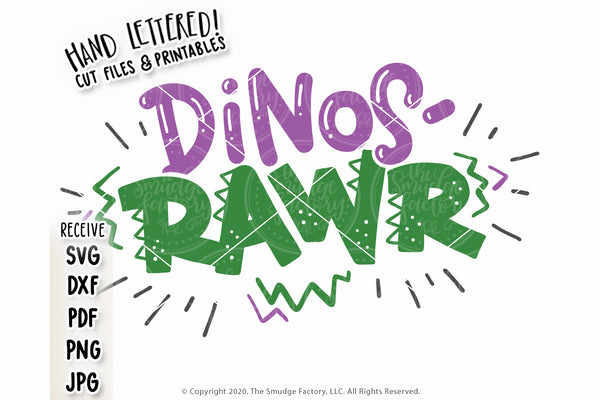 Dinos-RAWR SVG File & Printable
