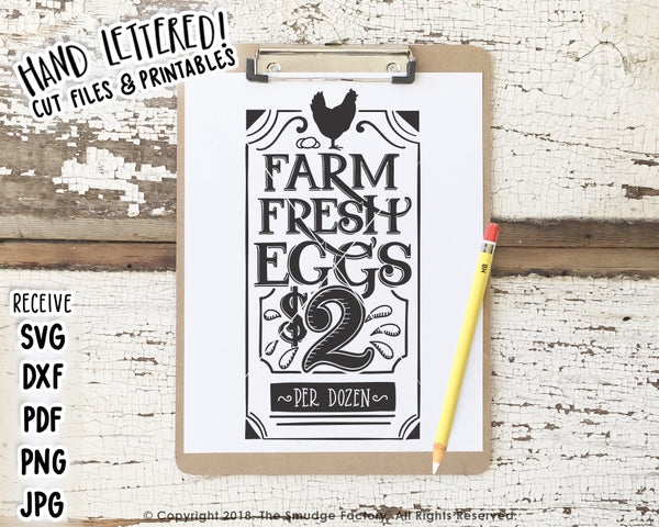 Farm Fresh Eggs $2 SVG & Printable