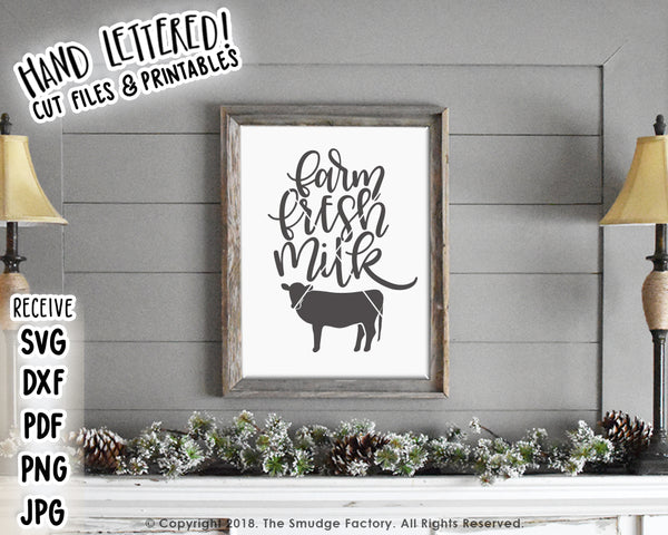 Farm Fresh Milk SVG & Printable