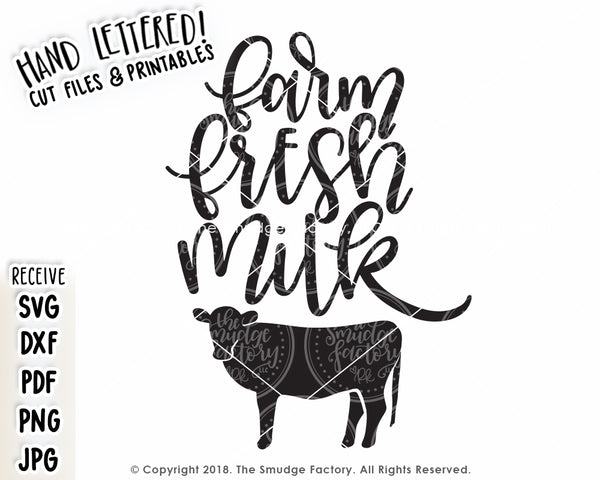 Farm Fresh Milk SVG & Printable