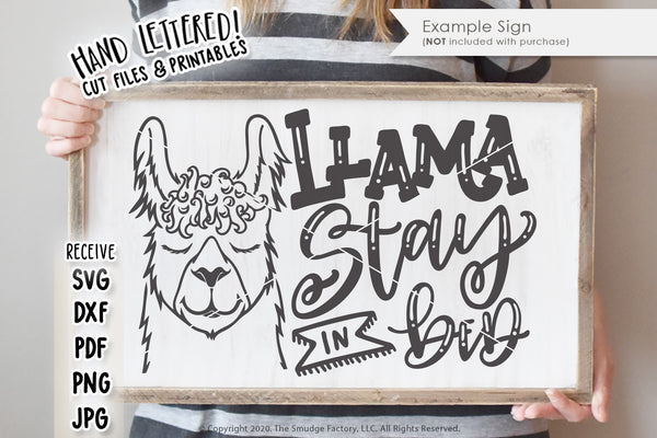 Llama Stay In Bed SVG & Printable