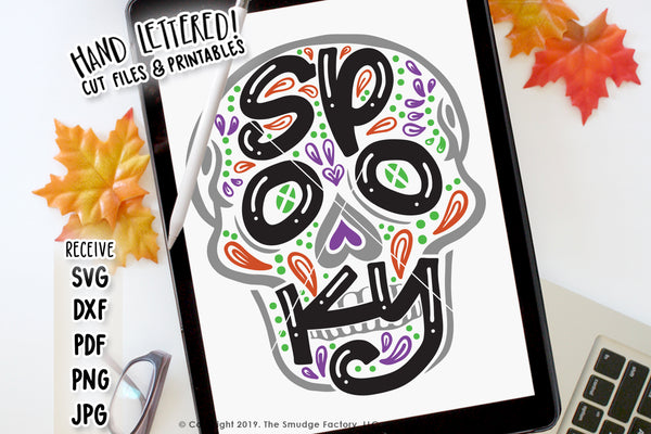 Spooky Sugar Skull SVG & Printable