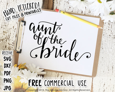 Aunt Of The Bride SVG & Printable