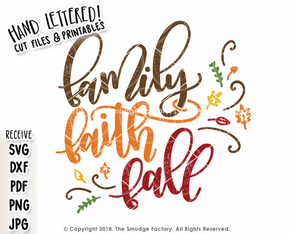 Family, Faith, Fall SVG & Printable