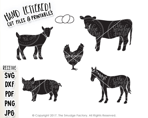 Farm Animals SVG & Printable
