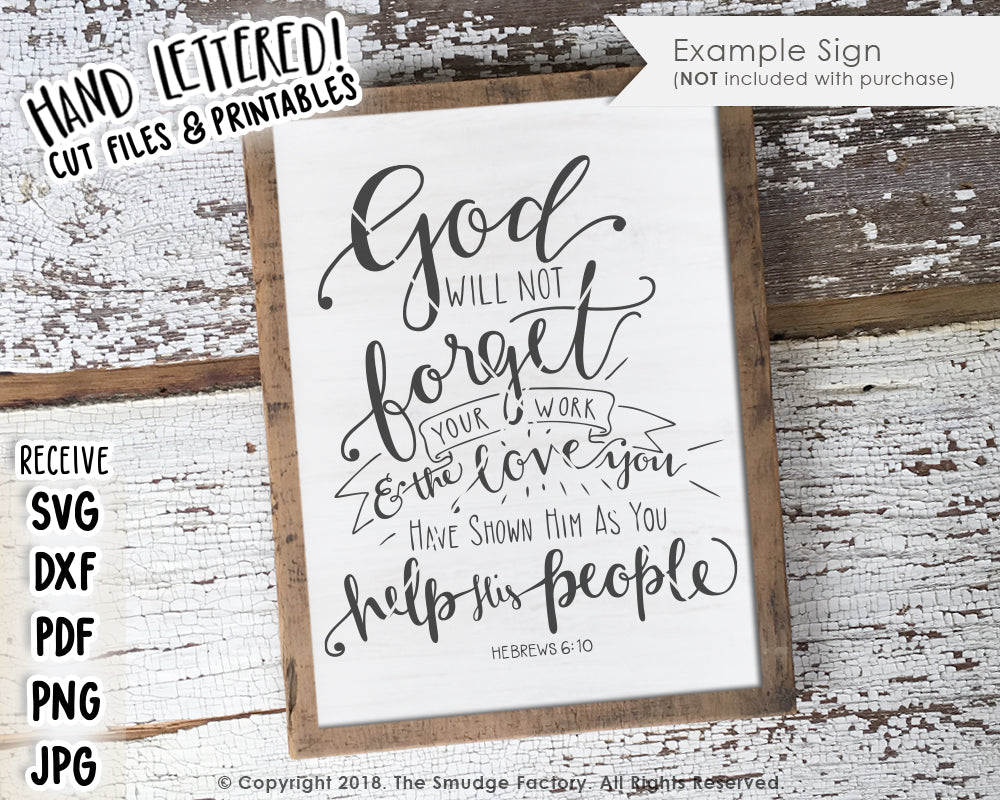 Hebrews 6:10 SVG & Printable