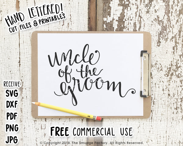Uncle Of The Groom SVG & Printable