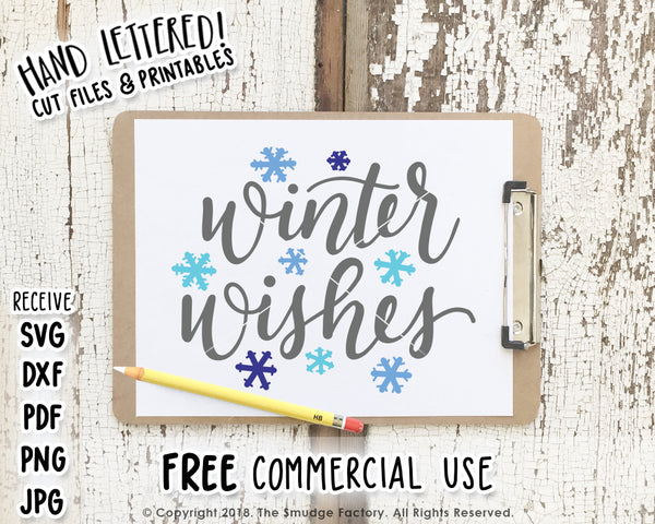 Winter Wishes SVG & Printable