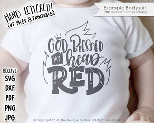 God Blessed My Head Red SVG & Printable
