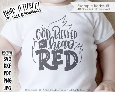 God Blessed My Head Red SVG & Printable