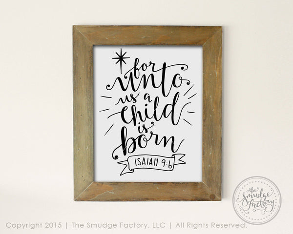 For Unto Us A Child Is Born SVG & Printable