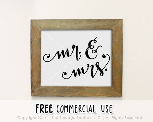 Mr. & Mrs. SVG & Printable – The Smudge Factory mr-mrs-svg-printable-the-smudge-factory
