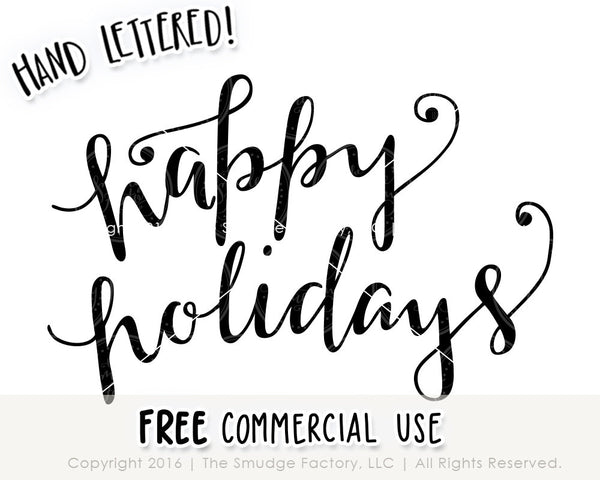 Happy Holidays SVG & Printable