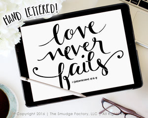 Love Never Fails SVG & Printable