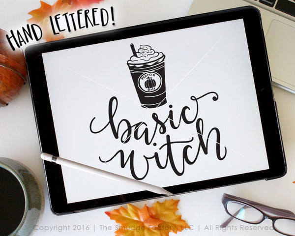 Basic Witch With Cold Coffee SVG & Printable