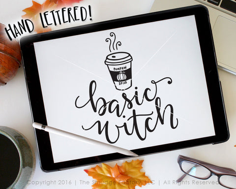 Basic Witch With Hot Coffee SVG & Printable