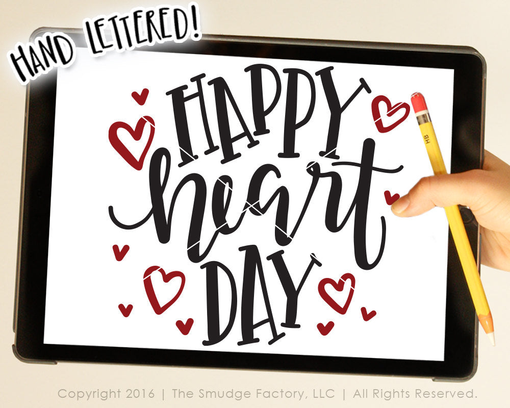 Happy Heart Day SVG & Printable
