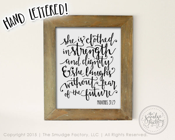 She Is Clothed In Strength and Dignity Proverbs 31 SVG & Printable