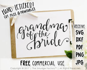 Grandma Of The Bride SVG & Printable