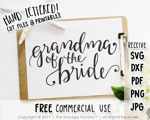 Grandma Of The Bride SVG & Printable