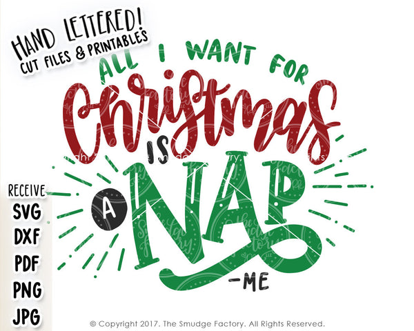 All I Want For Christmas Is A Nap SVG & Printable